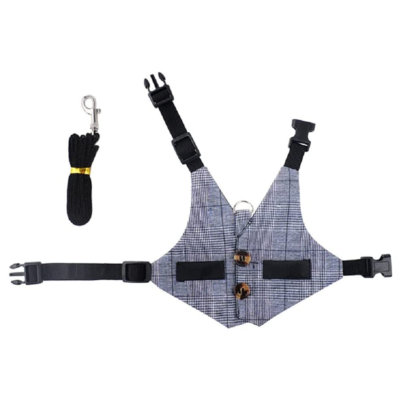 JoleritcFashinable Comfortable Rabbit Suit Harness Leash Cute Bunny Vest Harness and Leash Set With Button Decor for Small Animals Bunny Cats M