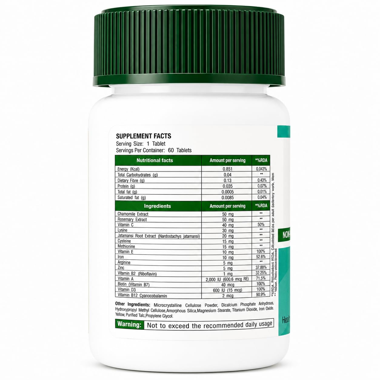 AORA Chamrose Hair Care Tablets | Chamomile, Rosemary & Jatamansi | Hair Fall Control, Thickness & Strength Support | 60 Tablets — Amazon image 9