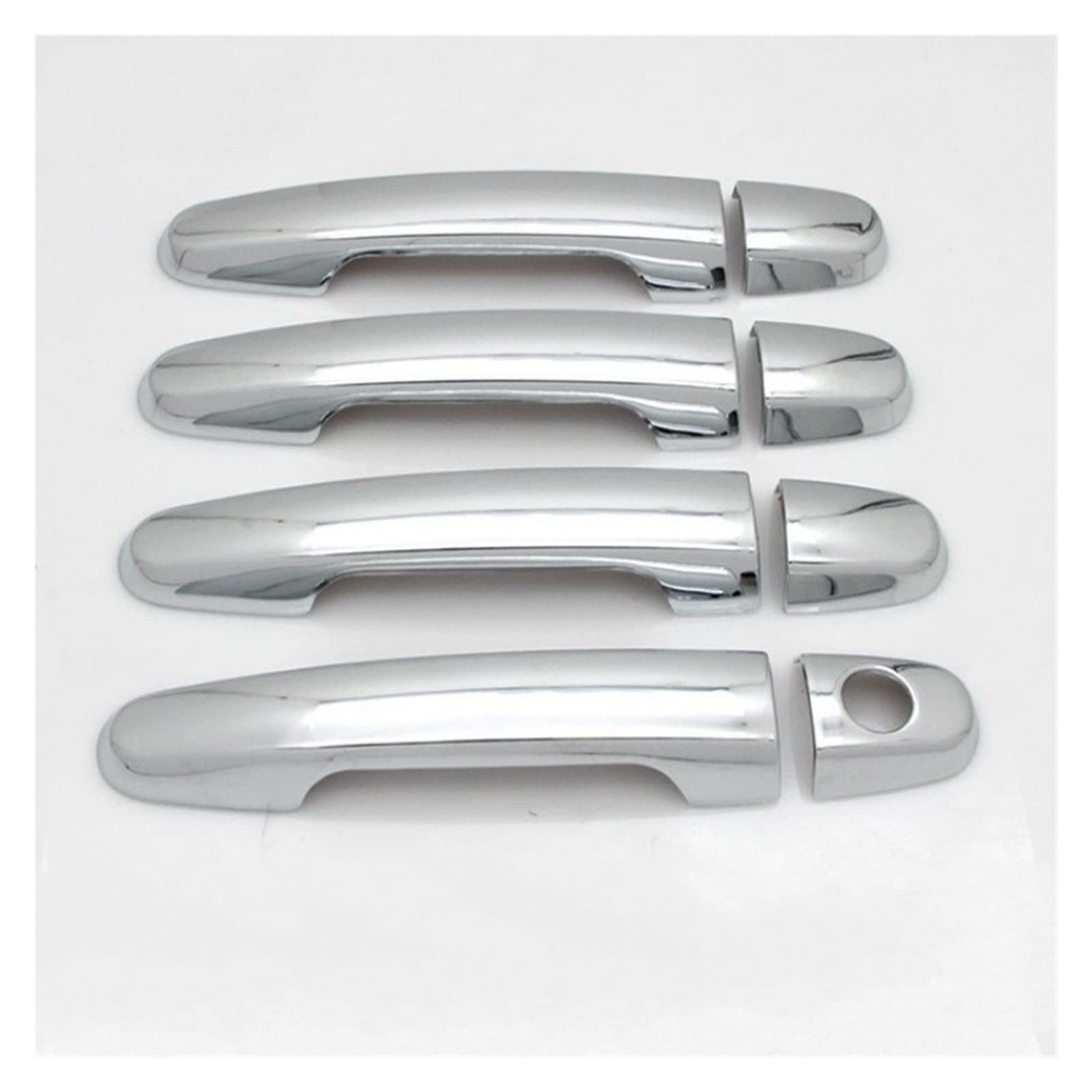 Eidash One Color Car Exterior Door Handle Cover For Fielder 2008-2013 Carbon Fiber Chrome Car Door Handle Cover Trim Styling Accessories(Silver 0 Button)