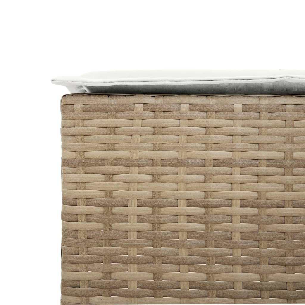 vidaXL Taburetes de Cocina con Cojines 2 uds ratán sintético Beige, Taburete, Taburete de Bar al Aire Libre, Silla de Bar, Taburete de jardín