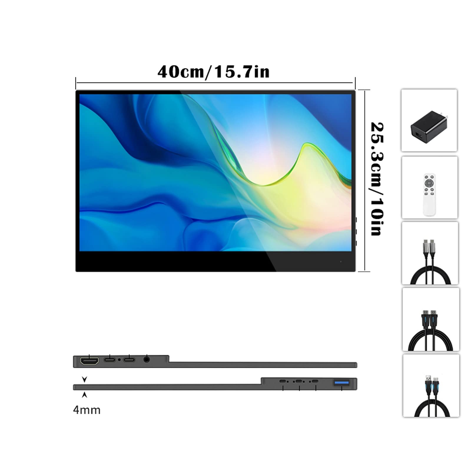 Moniteur Portable Tactile 10,1" FHD 1080P IPS - Écran Secondaire HDMI/USB-C Pour PC, Switch, PS4, Xbox