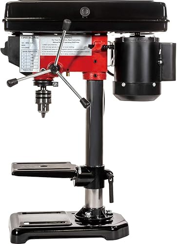 Miniatura 2 de Stark USA 2.4-Amp 8", máquina de perforación de mesa de hierro fundido de 5 velocidades de la prensa de taladro de sobremesa, negrorojo