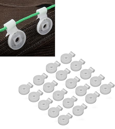Miniatura 7 de Vakitar 20 clips de plástico de tela para sombra, accesorios de tela para sombra redondos, red para pájaros, red de jardín para jardín, patio