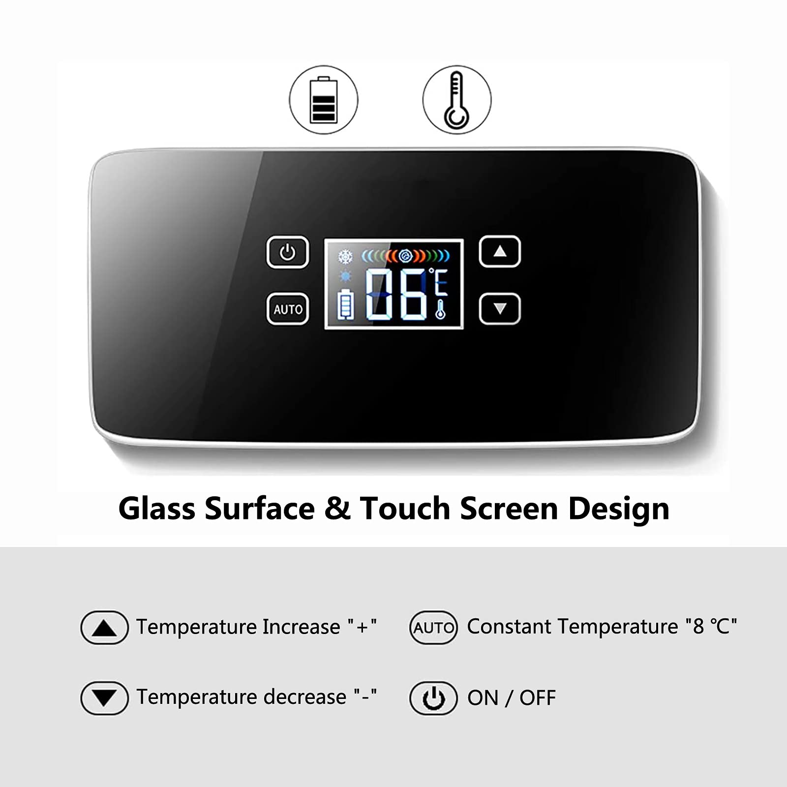 Refrigeradores Refrigerador portátil, Estuche de enfriamiento de insulina, Mantiene el enfriamiento 0-18 ℃ Estuche de viaje refrigerado para automóvil portátil, para automóvil, viaje, hogar, 185x