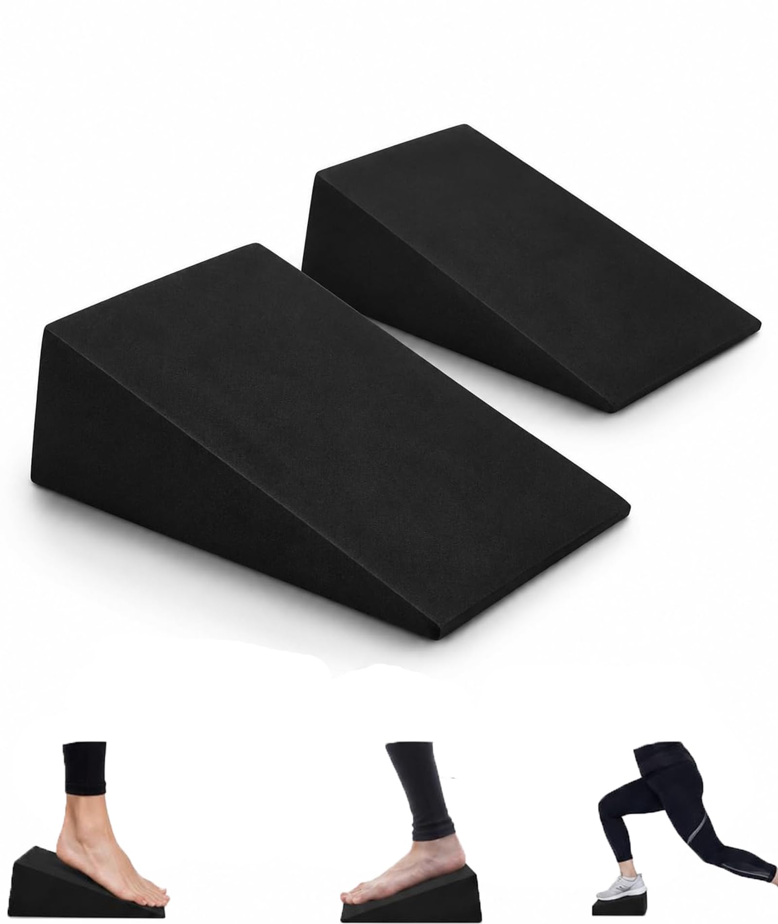 2PCS 12x9x3 cm Squat Wedge, Yoga Blocks, Enhance Squat Depth and Calf Stretching Exercises, Foam Fitness Wedges, Portable Exercise Equipment for Home and Studio Use-image-6