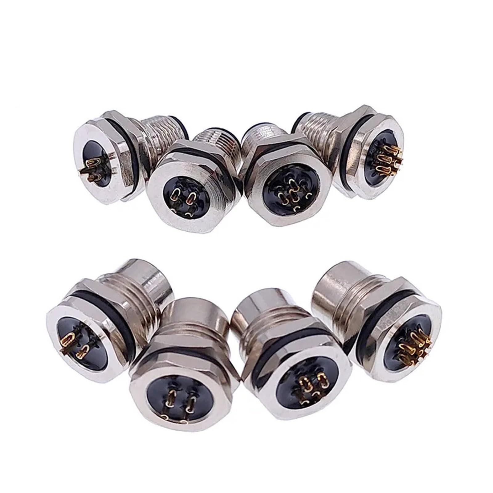 10 Stück M12 Sensorstecker männlich/weiblich Flanschbuchse Gewindekupplung