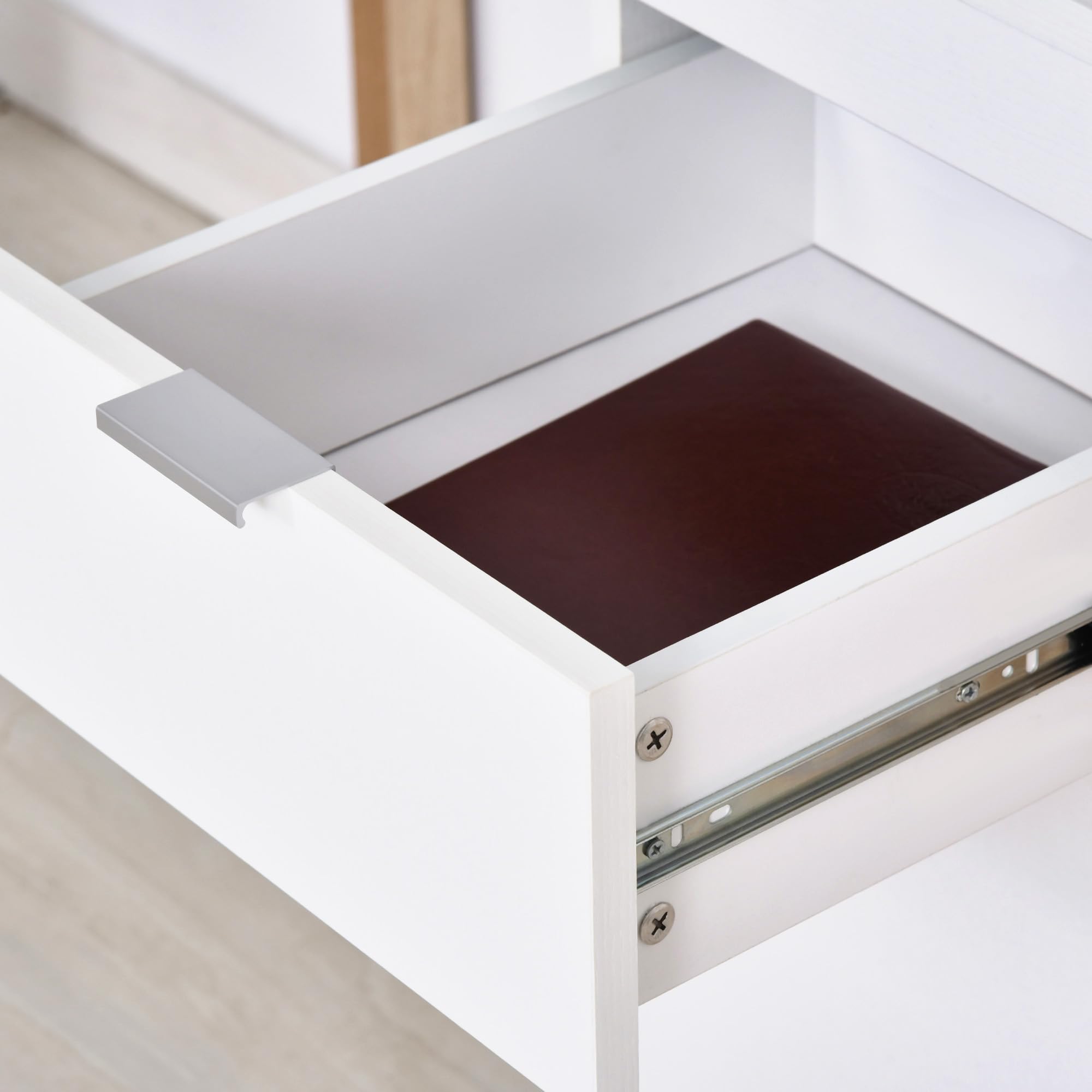 HOMCOM Mesa de Escritorio Mesa de Ordenador Cajón 112,5x50x75,5 cm Blanco