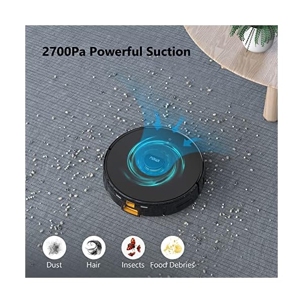 Imou Staubsauger Roboter L11Pro mit Auto Absaugstation 45 Tage Handfrei 3 in 1 Saugroboter mit Wischfunktion, Auto-Aufladen 2700 Pa,LED Display, App, Laser-Navigation, Hinderniserkennung – Bild 6