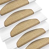 Sisal - Stufenmatten, Stufenmatte, Treppenteppich, MA korkTweed klein, gewebt in natürlicher, schöner Sisalstruktur,eingepresster Treppenwinkel für sicheren Halt, wohnlichen Farben und rutschsicher für Mensch und Tier