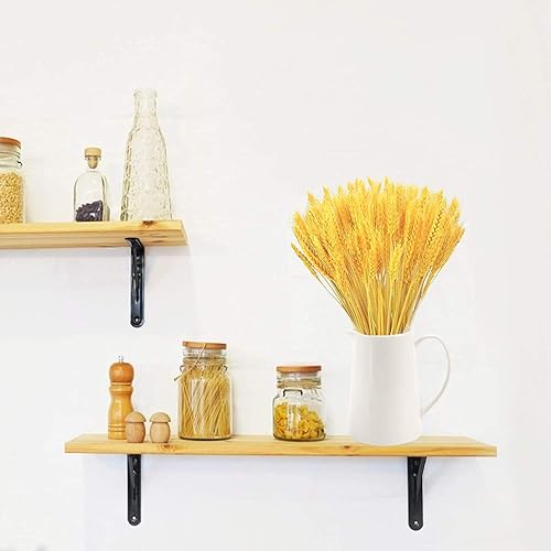 Miniatura 5 de Paquete de 100 gavillas de trigo seco marfil, arreglos de otoño premium, al por mayor, bricolaje, mesa para el hogar, boda, Navidad (amarillo)