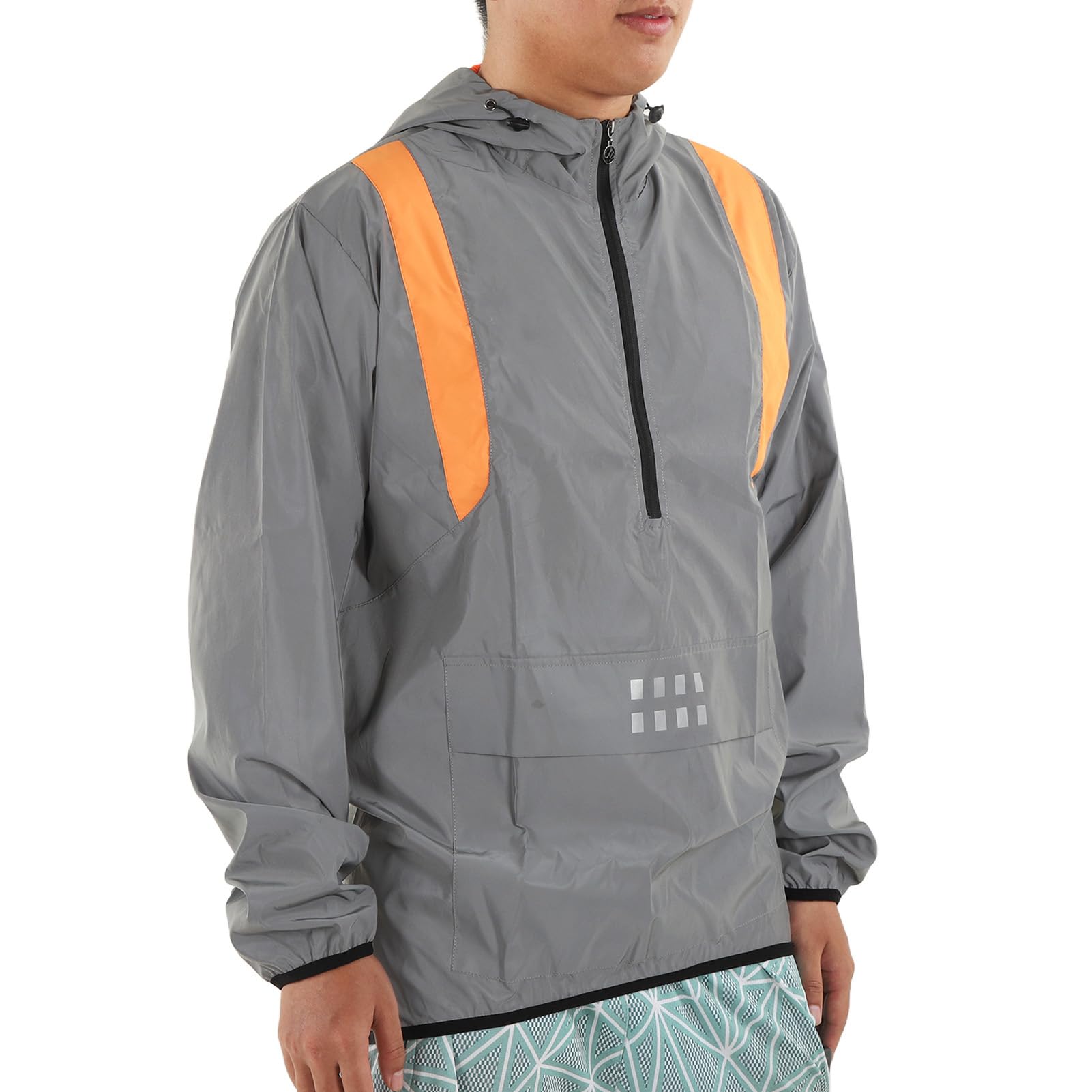 Gavigain Cycling Jackets for Men Winter Jacket Windproof Softshell Windbreaker with Side Pockets Reflective Riding Jacket for Outdoor Sports Orange (XL)