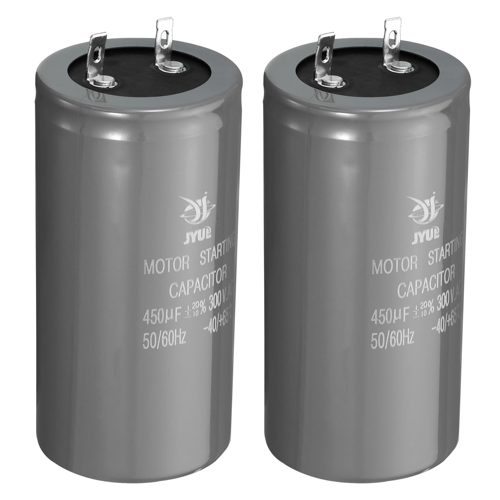 PATIKIL Motor Start Capacitor, 2 Pcs 450uf 300V 50/60Hz CD60 Running Capacitor Starting Capacitor for Air Conditioners, Electric Motor Starts Running