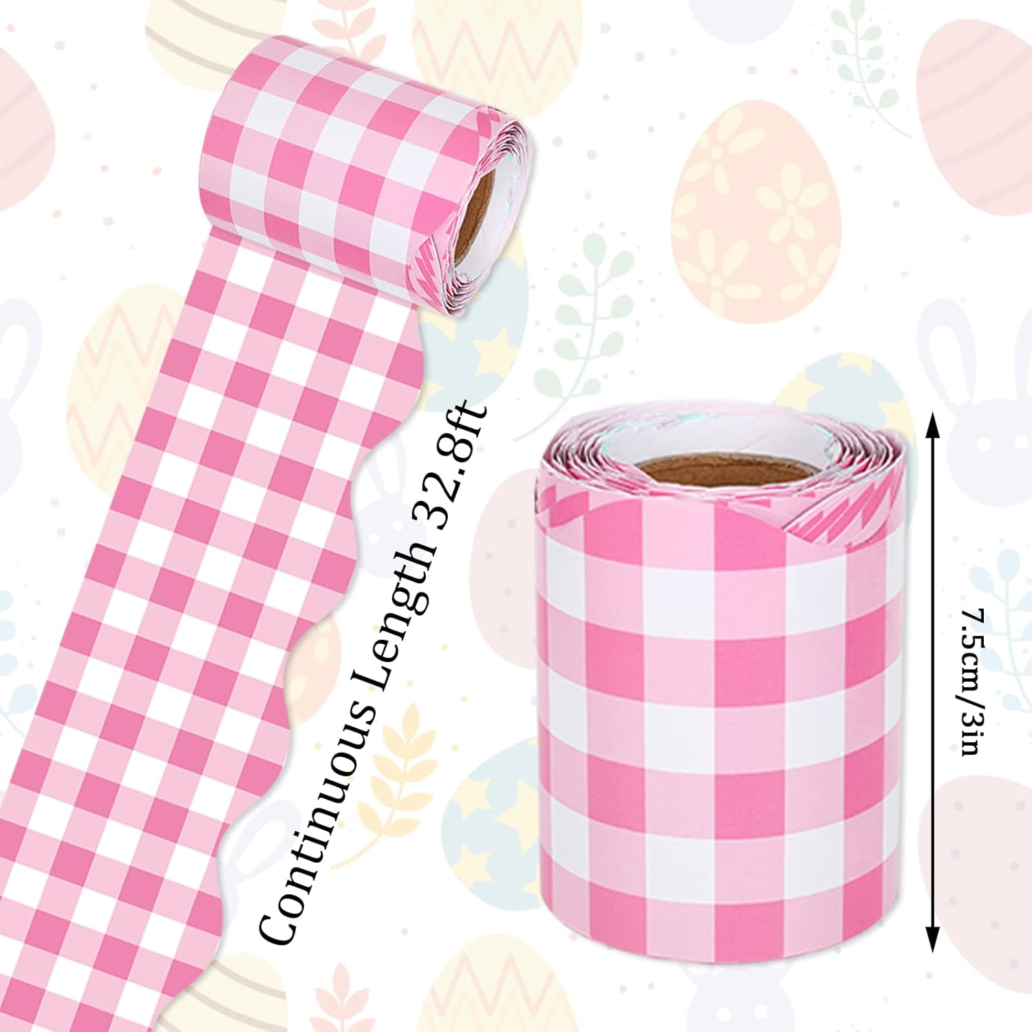 Whaline 164ft Buffalo Plaid Bulletin Board Borders 5 Rolls Spring Easter Die-Cut Bulletin Board Strips Plaid Rolled Bulletin Board Trim for School Classroom Office Chalkboard Decoration 3 612H1 Fd5OL. AC SL1500