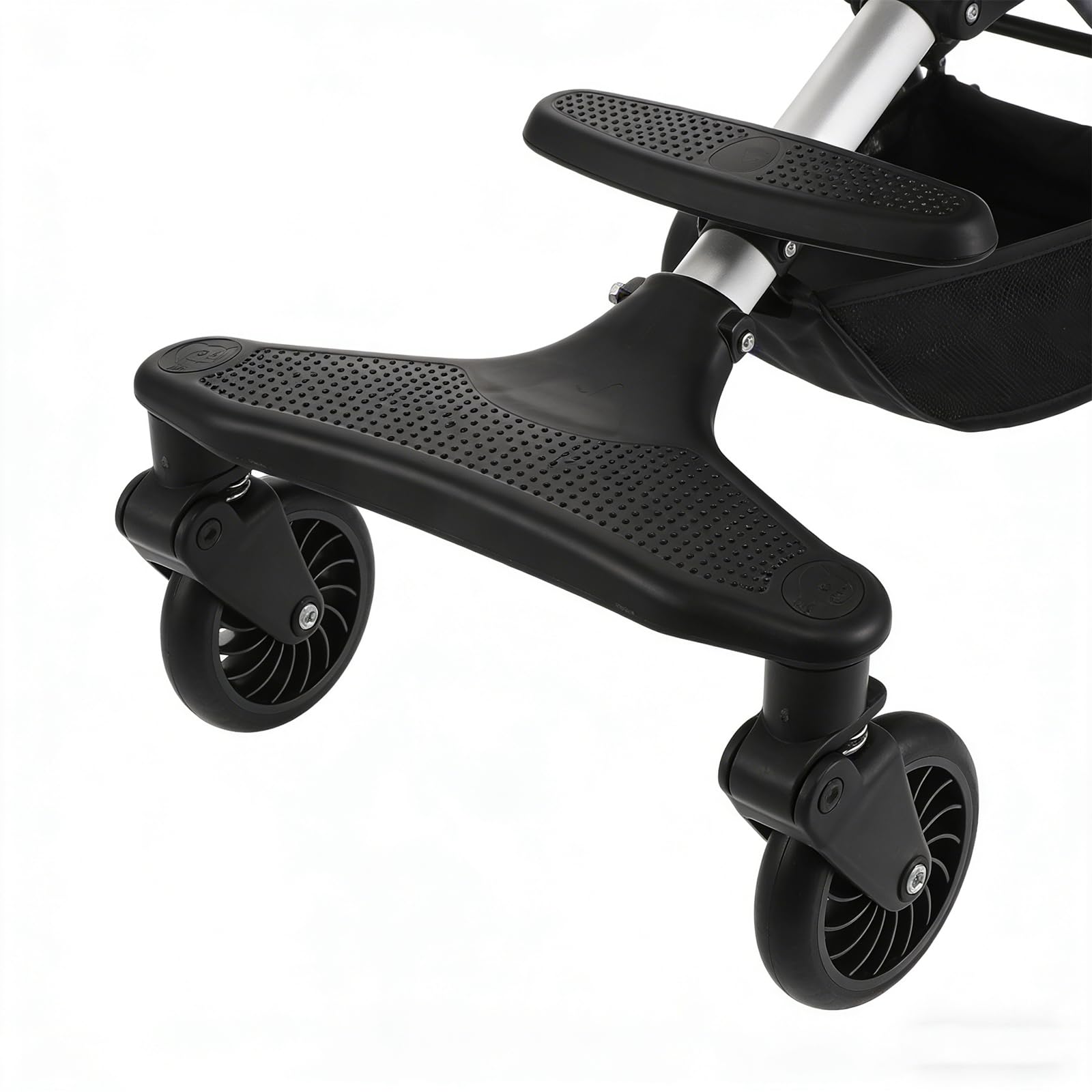 Roue de Poussette de Remplacement Avant et Arrière Pu Noir | Roulettes pour Poussette, Système de Freinage Fiable, Roulement Fluide, Remplacement Rapide