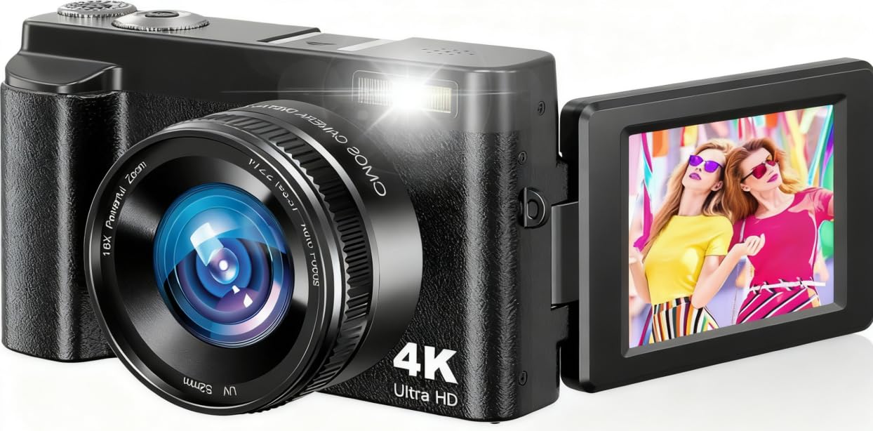 Digital Camera, Teens Adults Compact Digital Camera for Travel, Vlogging Camera for Photography