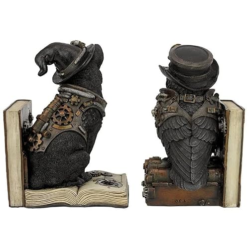 Design Toscano Knowledge Seekers Steampunk Cat And Owl Sculptural Bookends #TOP4