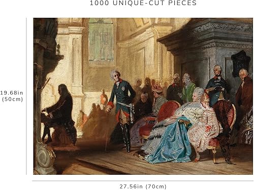 Miniatura 8 de 1000 piezas - Pintura del museo - Rompecabezas - Johann Sebastian Bach en el órgano, Sanssouci, Federico el Grande y la familia real el 7 de mayo de
