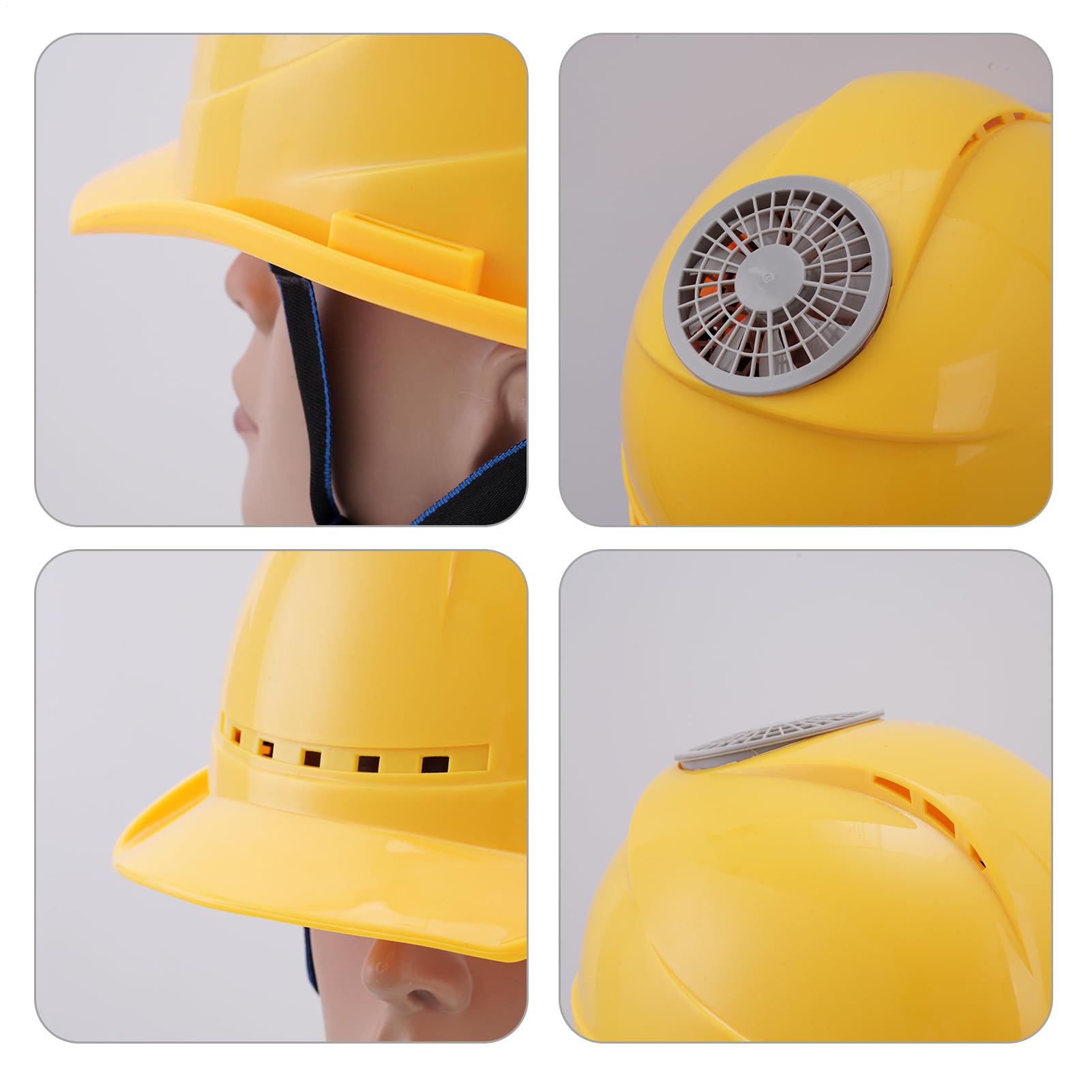 Chapeau de ventilateur – Équipement de protection de la tête respirant, appareil personnel cool | Appareils personnels cool | Casquettes réglables d'extérieur pour travaux de construction en plein air