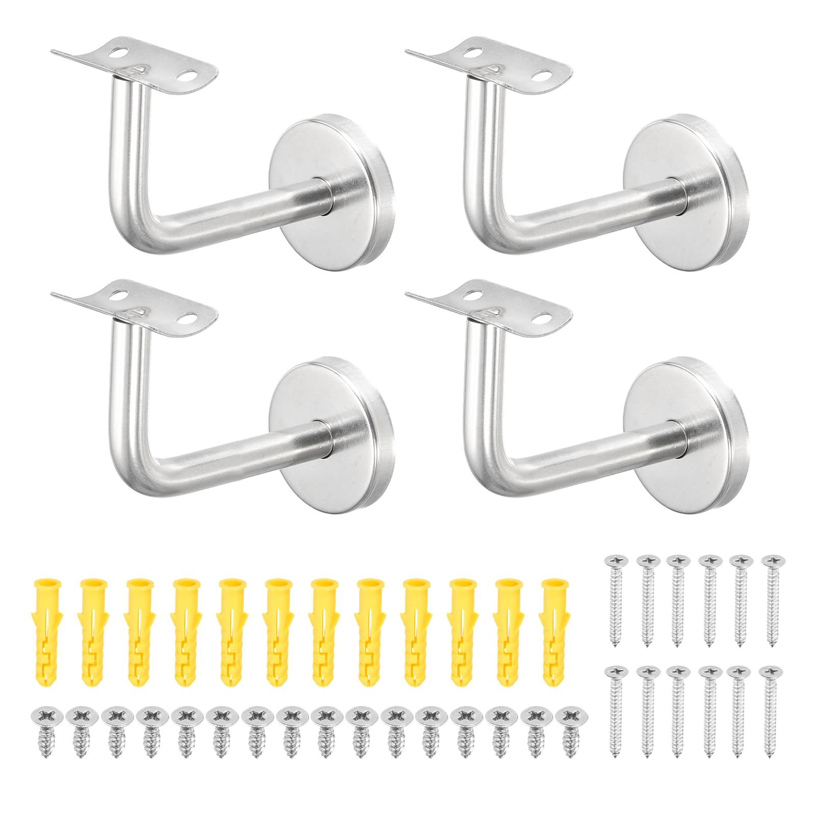 Supports de main courante inox, fixation murale de rampe d'escalier intérieure et extérieure, 4x