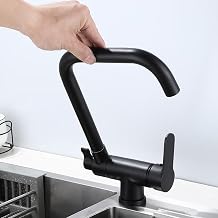3 Way Kitchen Tap 360 Rotating Brass Water Filter Faucet Hot & Cold Purified Water Foldable Design Durable & Stylish for Home Kitchen Use,Black