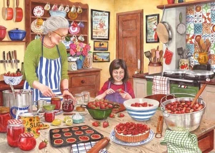 The House of Puzzles, Strawberry Jam Jigsaw, Big 250 Piece Jigsaws For Adults & Kids, Extra Large Pieces, Artist Illustrated