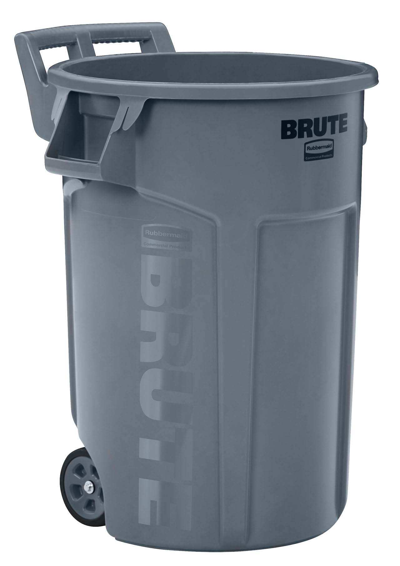 Rubbermaid Commercial Products BRUTE Rollcontainer mit Luftkanälen | Abfallbehälter auf Rädern, ergonomischer Griff, für Innen- und Außenbereiche, 167 l, Grau
