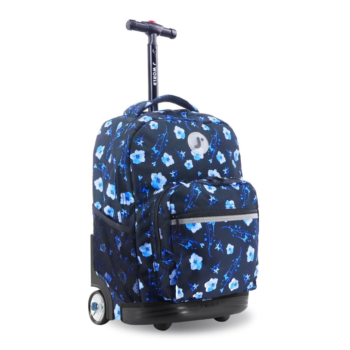 J World Sunrise Kids Rolling Backpack for Girls Boys. Roller Bookbag With Wheels For School, Night Bloom