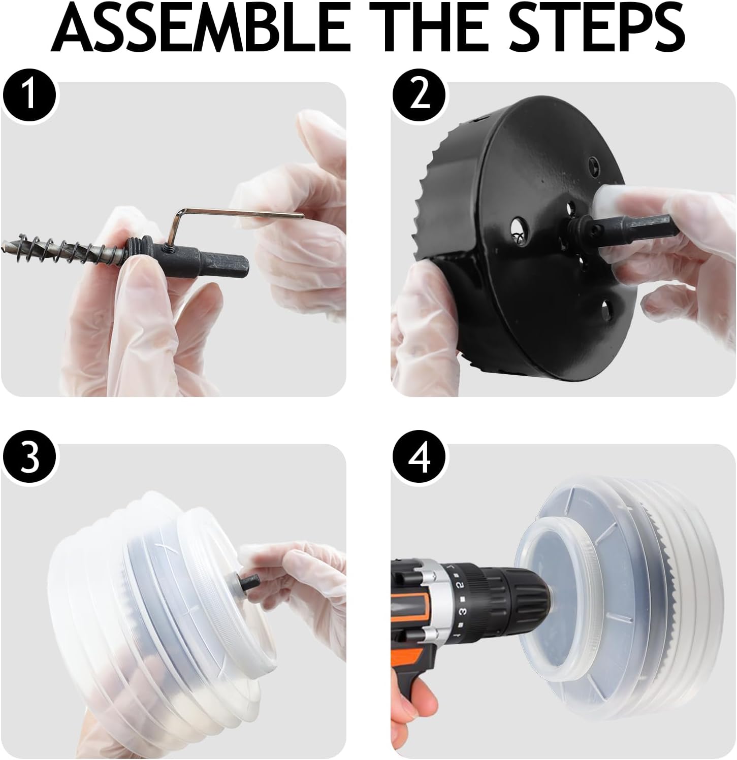 7"/178mm Hole Saw for Recessed Lights,Bi-Metal Hole Cutter with Small Arbor & A2 Arbor, Dust Bowl Catcher and Thickened Gloves for Led Recessed Lighting Wood Metal Drywall PVC