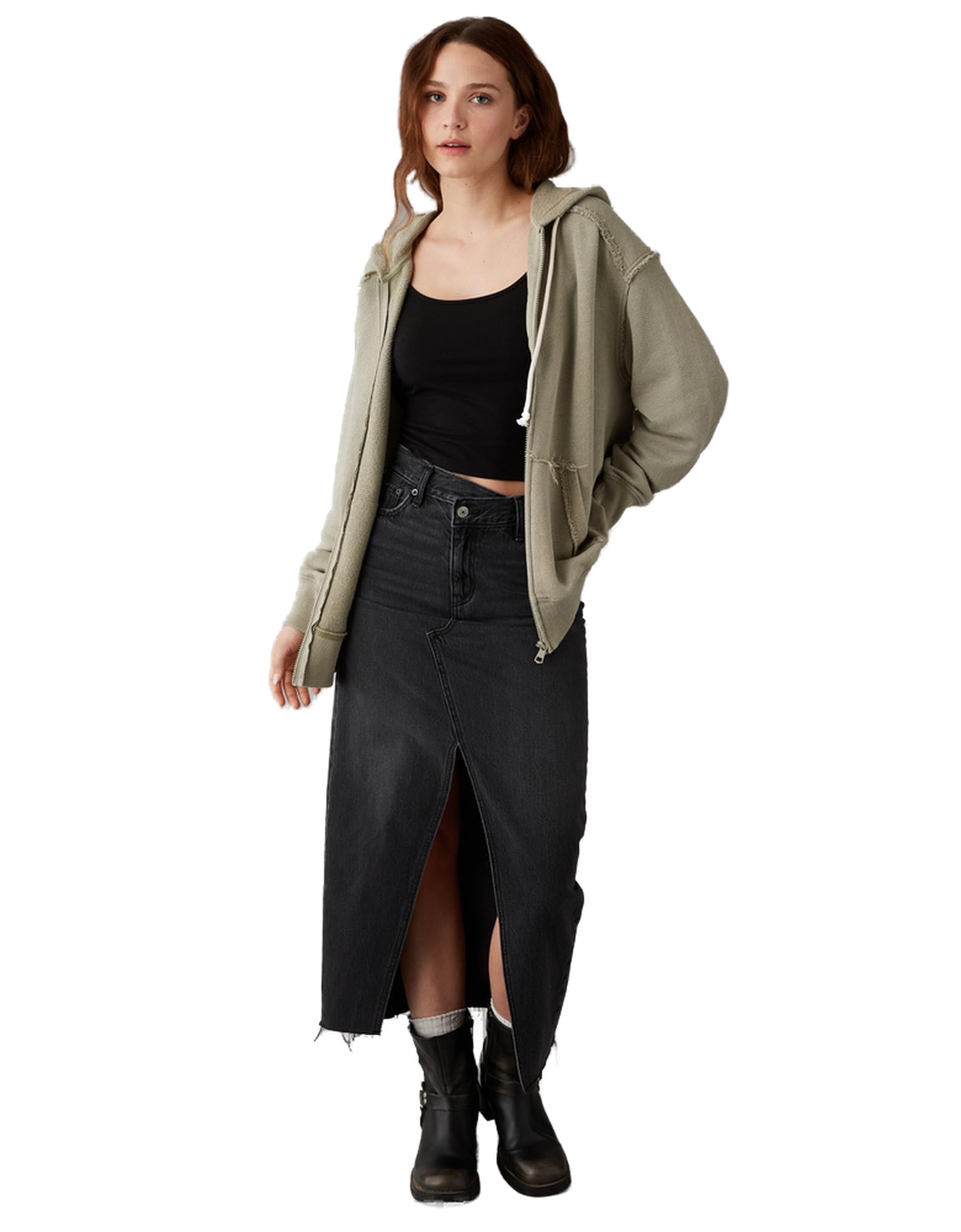 American EagleWomen 331719108_Amec309 Oversized Washed Zip-Up Hoodie