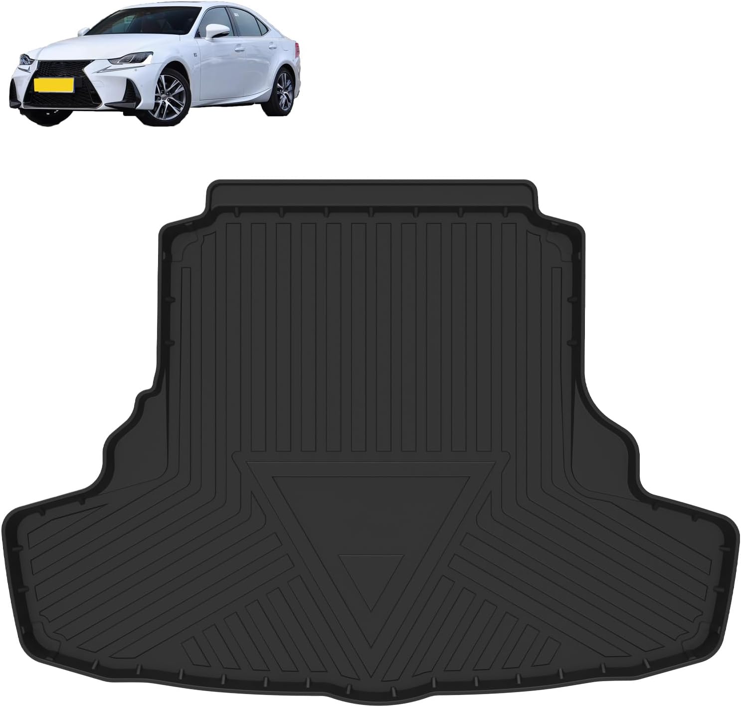 Elsetyler Custom Fit for Cargo Liner Lexus is 2014-2024 - Black TPE All Weather Heavy Duty Waterproof Rear Cargo Tray Trunk Floor Mat Protector