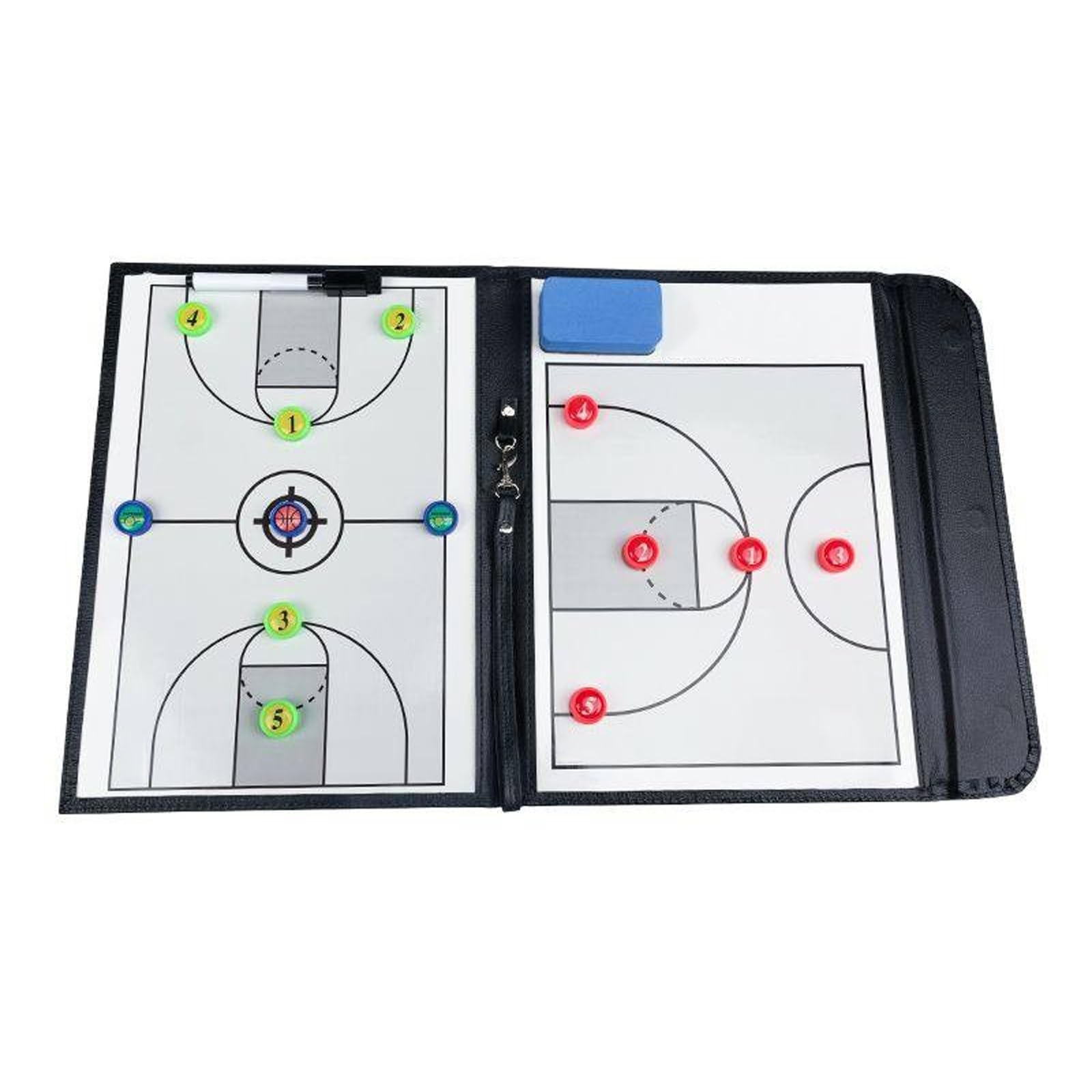 Basketball-Trainingstafel, Basketball-Taktiktafel, Strapazierfähiges Material, Glatte Schreiboberfläche, Leicht zu Tragen, mit Magneten und Markierungsstift