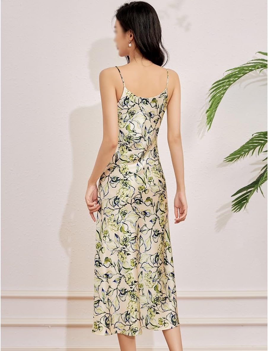 JSEIAJB Commuting Slimming and Slim Fitting Printed Camisole Dress for Ladies