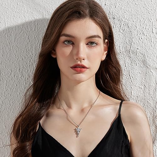 jiamiaoi 18K White Gold Plated 925 Sterling Silver Cross Necklace for Women, Rose Cross Necklace Infinity Faith Gifts for Women2