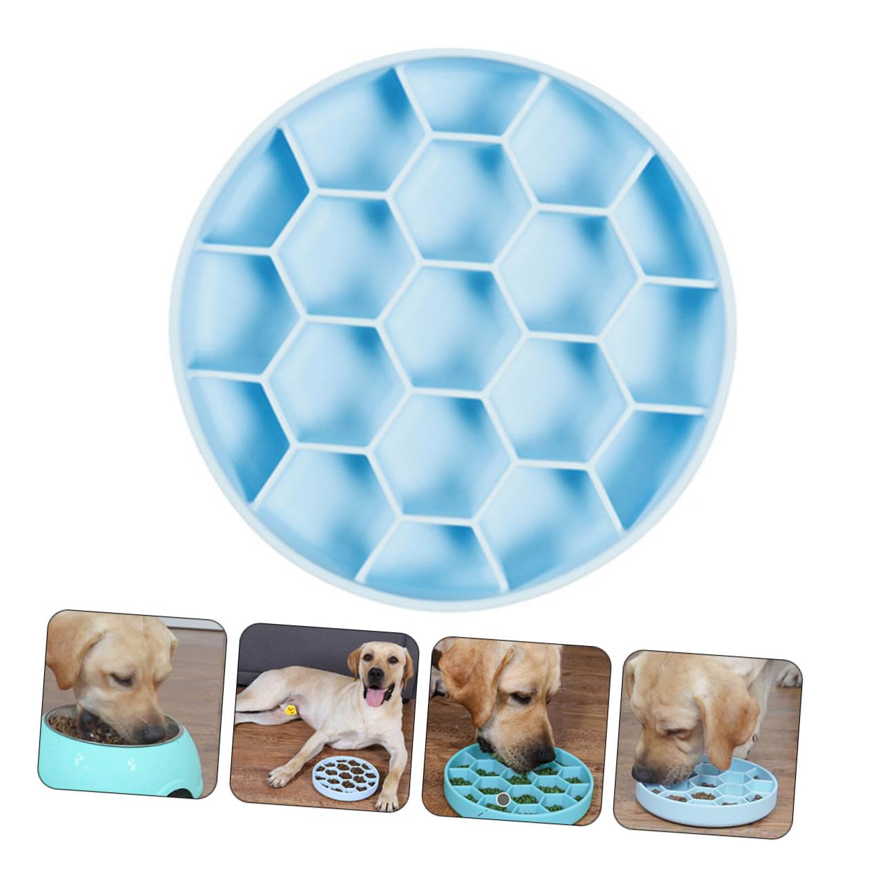 Levemolo Ciotola per Cani Anti-ingozzamento in Silicone Design Unico e Angoli Arrotondati, Ciotola Lenta per Cani Blu per Prevenire Vomito e Gonfiore
