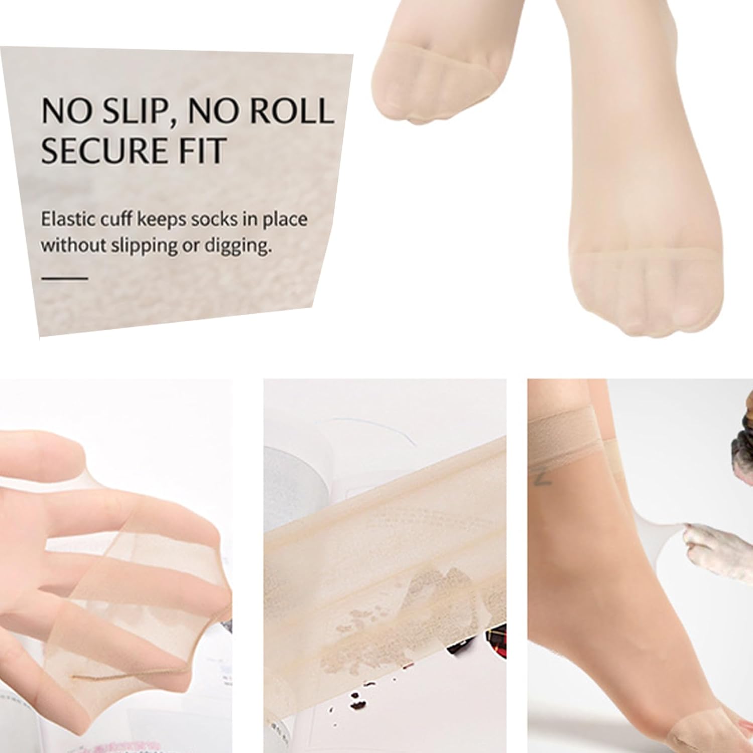 12 Pairs Sheer Ankle Socks,Summer Thin Cool See Through Silk Socks,Ultra Thin Ankle Stockings for Women Dress Party
