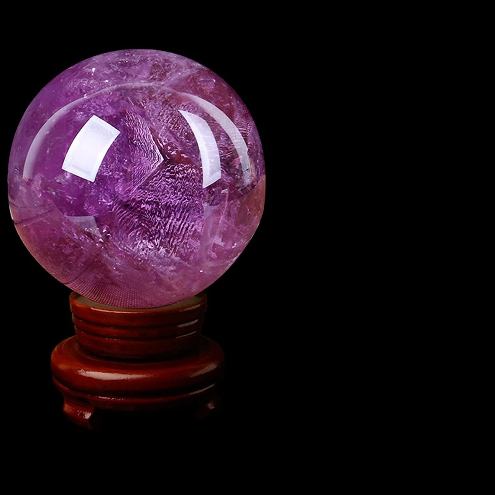 bola de cristal (en la magia occidental) Adornos de bola de cristal natural de la bola de cristal púrpura Feng Shui Ball Divination Ball Decoración de la oficina Oficina Adornos de oficina bola de cri