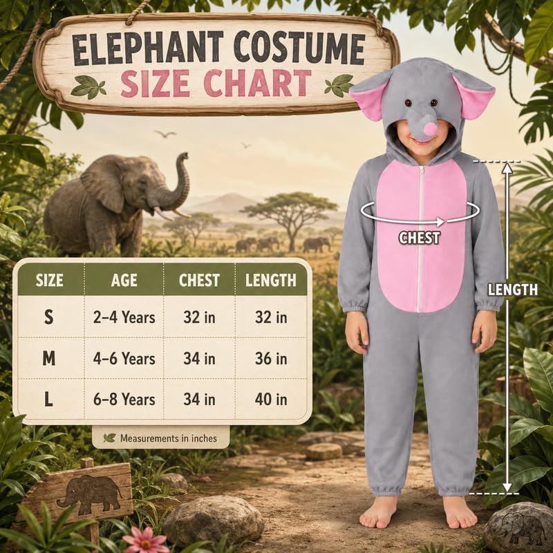 Image of Animal Costume for Kids | Plush Fancy Dress Costume for Boys & Girls |School Fancy Dress, Annual Day, Jungle Theme, Role Play, Halloween & Birthday Party