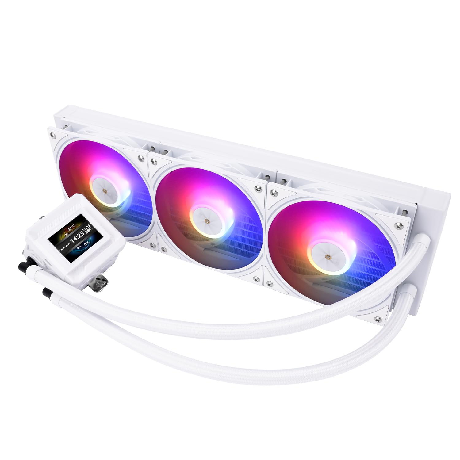 TR-Thermalright FW360 SE ARGB Bianco Liquido CPU Cooler, 2 '' IPS LCD Screen con risoluzione 320x240 magnetico-magnetico, tema schermo fai da te, per AM4/AM5, LGA1851/1700/115x