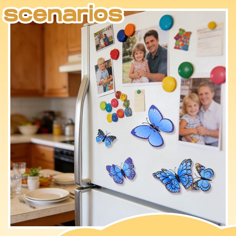 12 imanes decorativos de mariposa en 3D para refrigerador miniatura 4