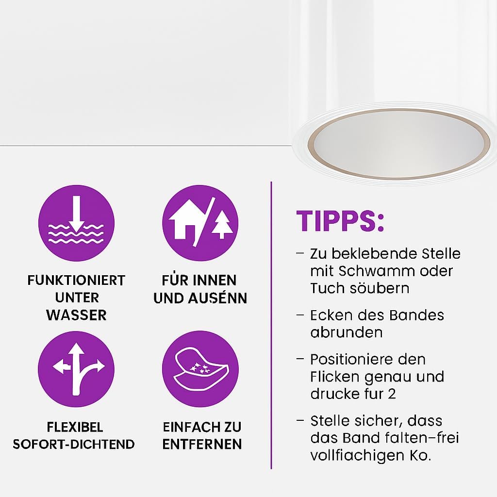 HOMIK Extreem sterk, transparant, waterdicht plakband voor buiten en binnen, afdichtingstape, waterdicht, 10 cm x 2,5 m, uv-bestendig, duct tape, zelfsluitende tape HOMIK Extreem sterk, transparant, waterdicht plakband voor buiten en binnen, afdichtingstape, waterdicht, 10 cm x 2,5 m, uv-bestendig, duct tape, zelfsluitende tape