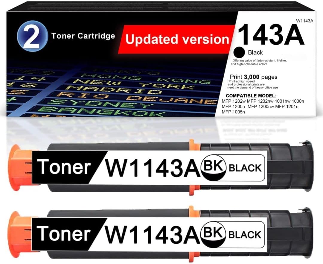 Amazon.com: 2 Pack 143AD | W1143AD | Toner | Black Reload Kit Replacement for HP Neverstop MFP 