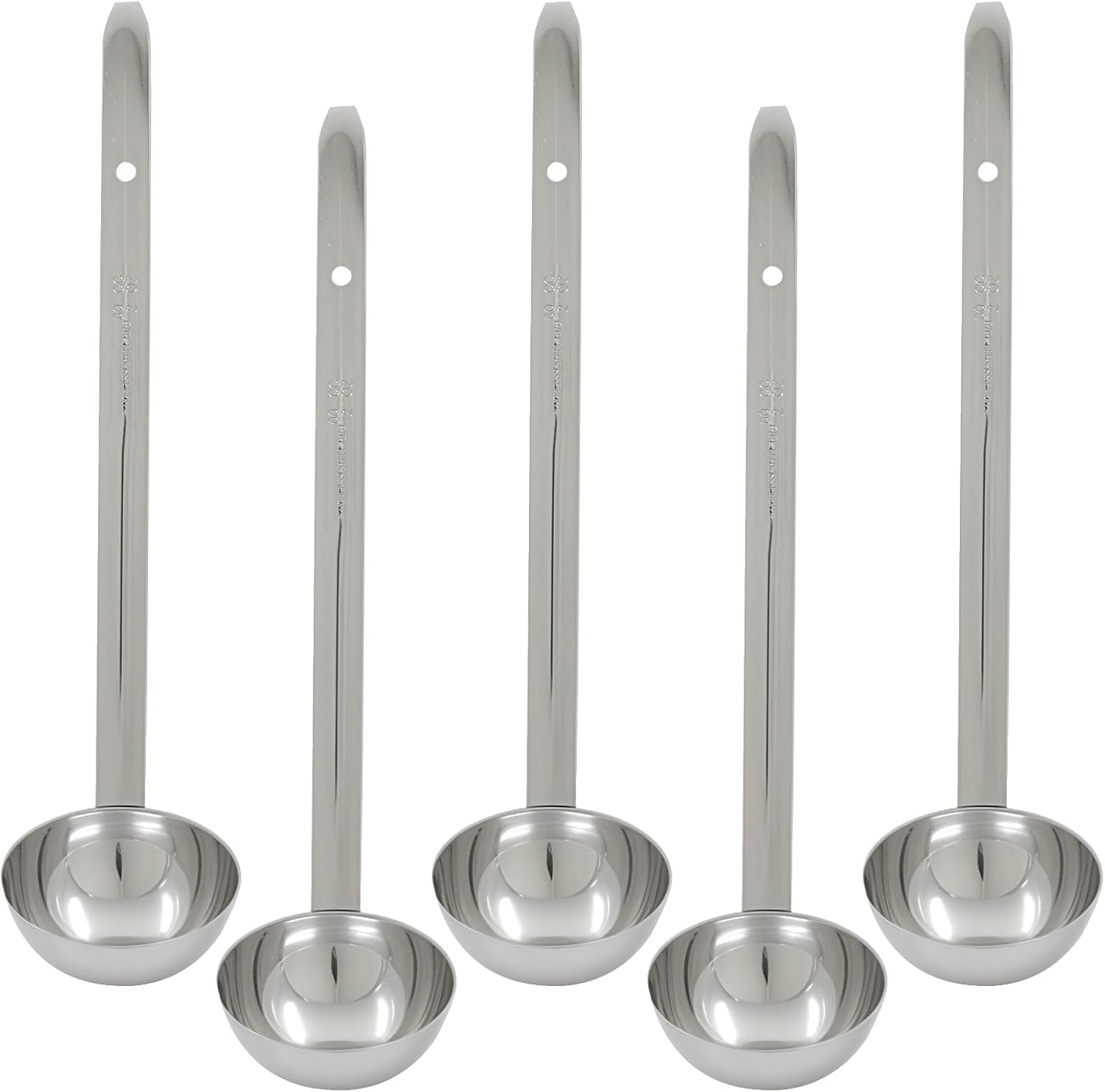 5 Pack 2 oz Soup Ladle Set, Stainless Steel Ladles with Long Handles for Effortless Stirring, Portioning & Serving Soups, Sauces, Stews(Silver)