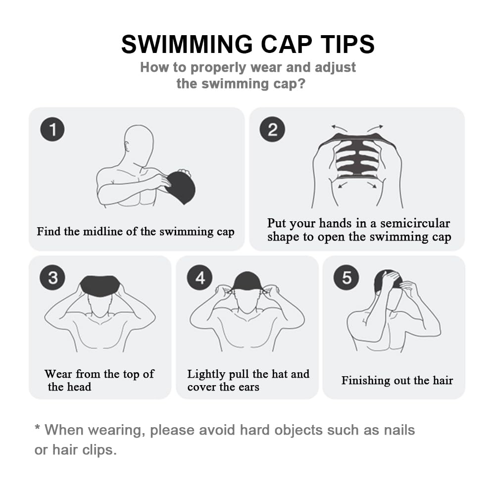 Gorro de natación, gorro de natación de silicona adecuado para mujeres y hombres con pelo corto y largo, 1 unidad