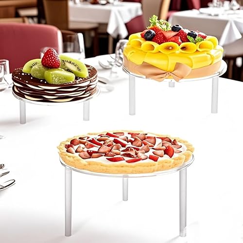 Miniatura 2 de HESIN Soporte acrílico para cupcakes para boda, 3 niveles, elevadores de postre, soporte para panadería, pizza, hogar, fiesta, servicio, decoración,
