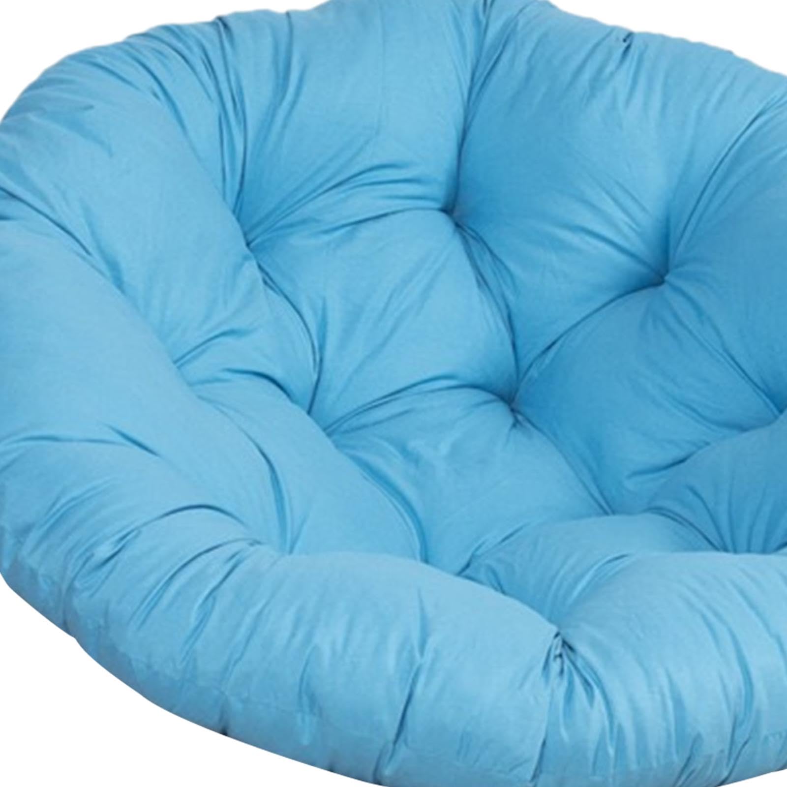 Sharplace Coussin de siège rond rembourré en forme d'œuf, 50cm, coussin de chaise suspendu, résistant à l'eau, lavable, tapis de chaise de Patio pour chambre à, Bleu ciel