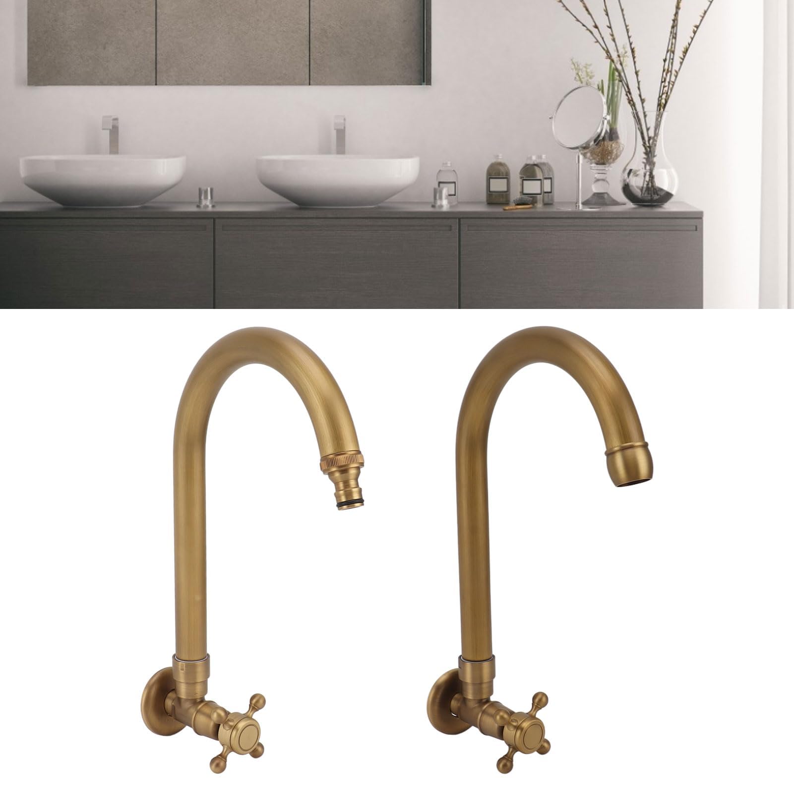 Grifo de cocina, Grifo De Jardín, Grifo Para Fregadero Al Aire Libre, Grifo Para Fregadero De Barra, Grifo Para Bañera De Lavandería Con Un Solo Orificio, grifo giratorio de cocina (Round)