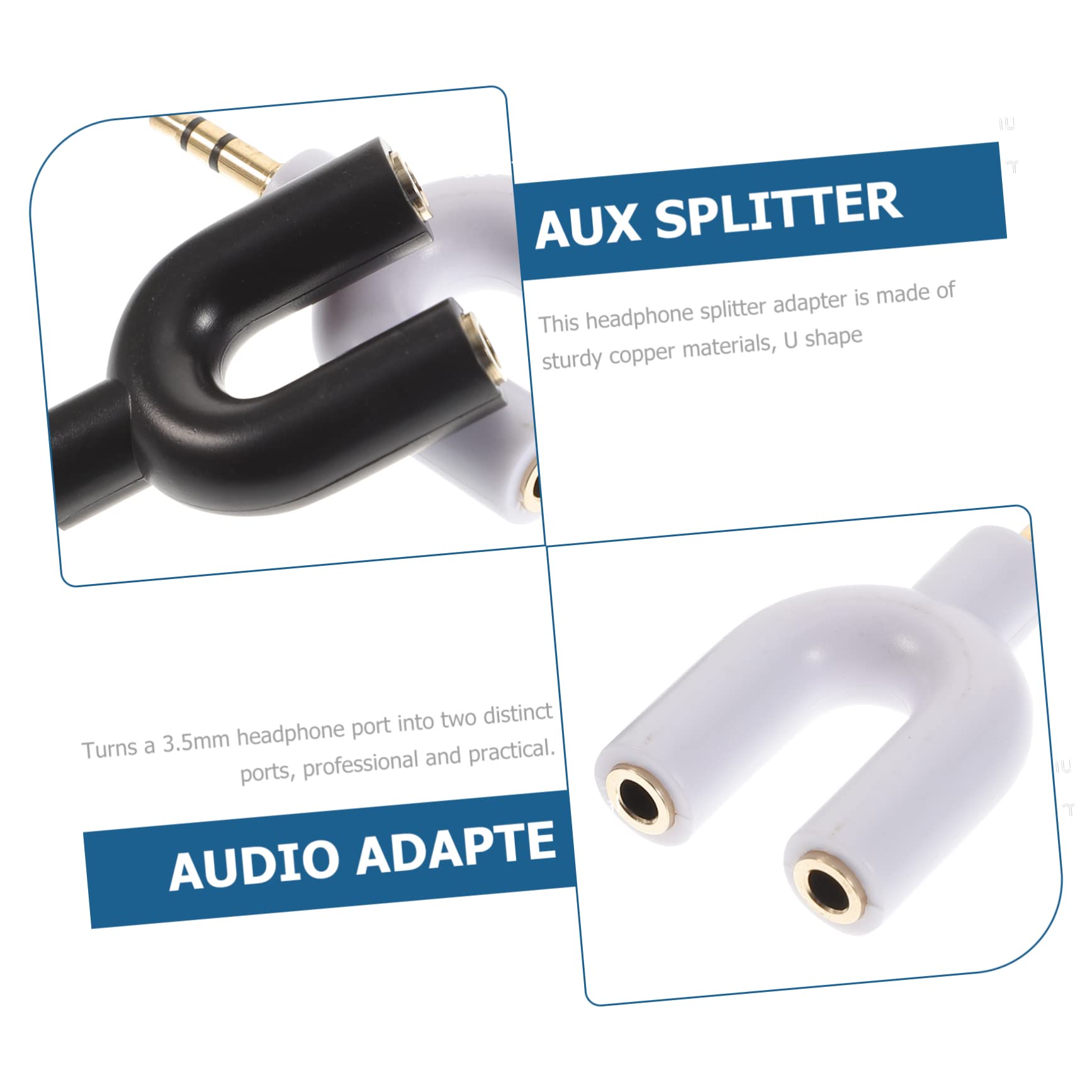 jojofuny 5 Set Di Adattatori Per Cuffie Stereo A Forma Di U Splitter Aux Da 3 5 Mm Per La Condivisione Di 2 Cuffie 6 Pezzi*5
