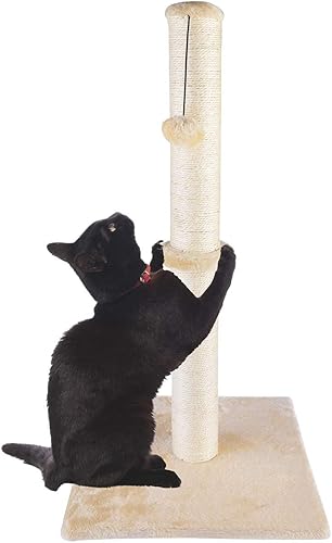 Dimaka Poste rascador de 34 pulgadas de alto para gatos y gatitos de interior, rascador de actividades para gatos, cuerda de sisal de alta calidad