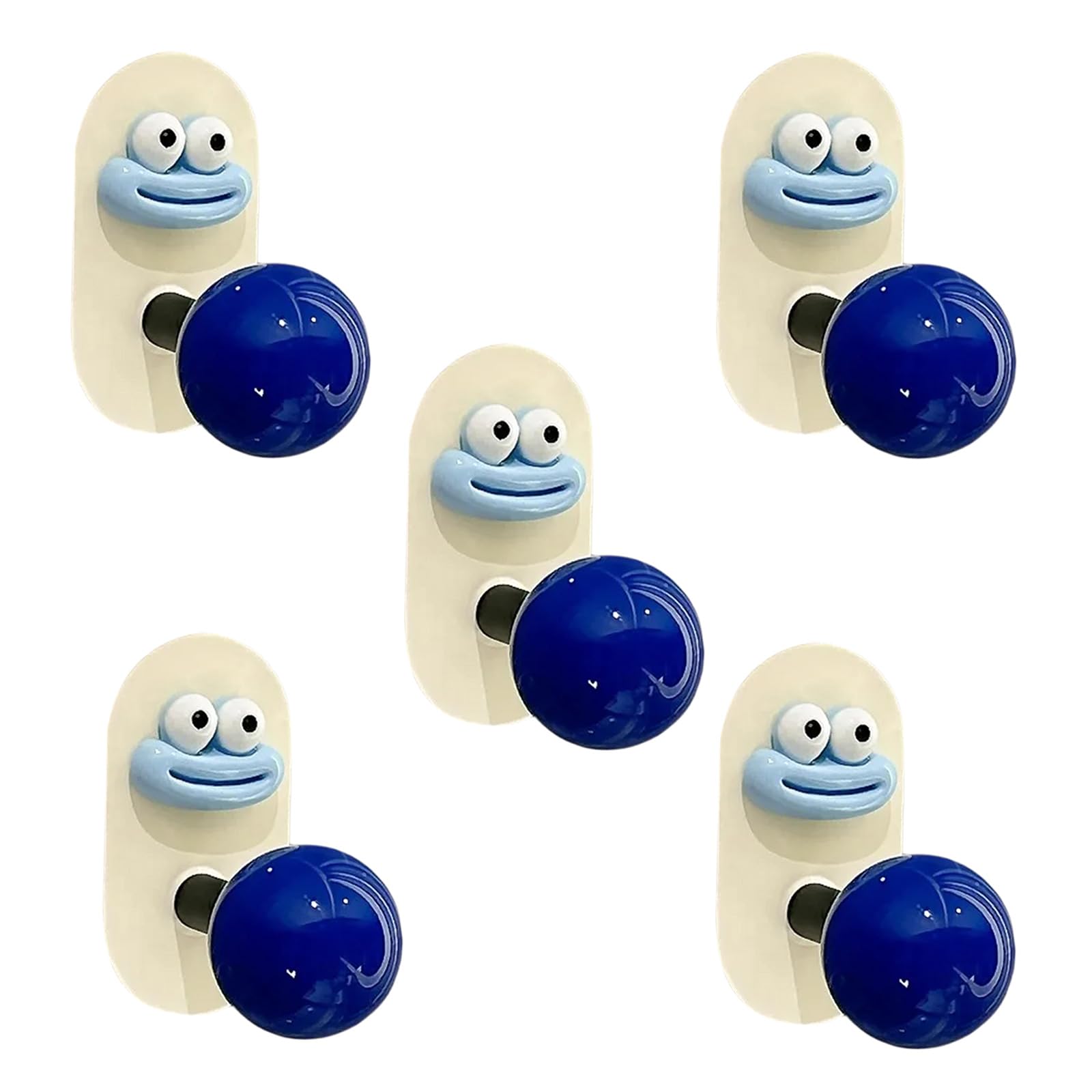 Xuqizzpp Blue Of 5 Rustproof Strong Adhesive Towel Hooks Easy Install Bathroom Hanging Hook Wall Mounted Clothes Hangers Kitchen And Bathroom Hooks