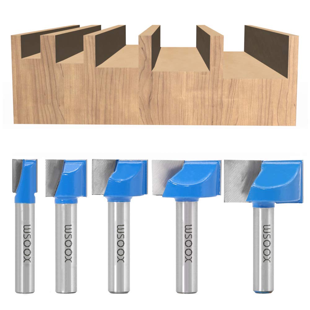 Lot de 5 mèches de nettoyage de 8 mm, fraise à bois 10/15/20/25/30mm, bleu